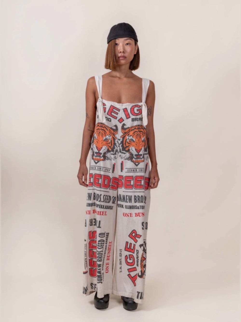 Jaded Gypsy market fresh, flower sack overalls, Wide-Leg Jumpsuit - Picture 11 of 11